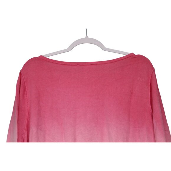 NWT Belle Beach Kim Gravel Blouse Size 3X Pink Yellow Colorful Cotton Stretch - Picture 8 of 11